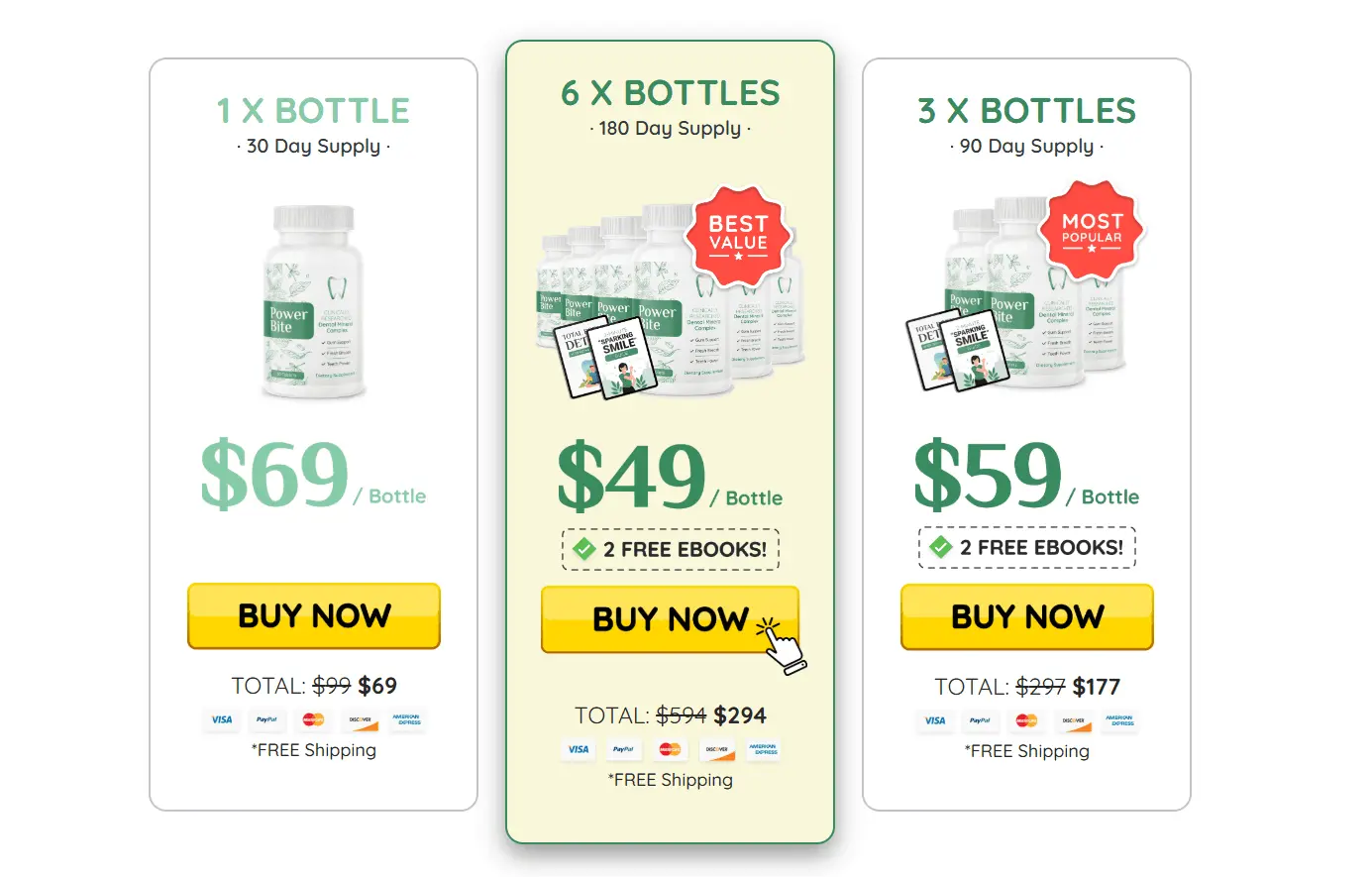 PowerBite Pricing Table